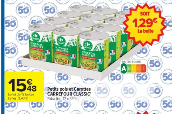 Petits pois et Carottes CARREFOUR CLASSIC