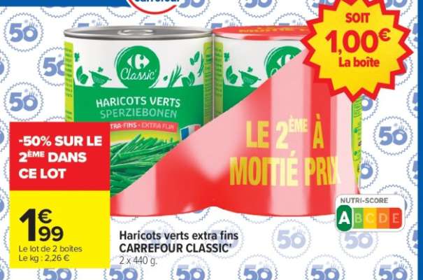 Haricots verts extra-fins CARREFOUR CLASSIC'