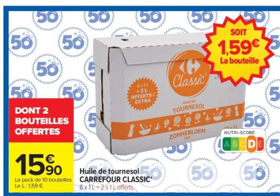 HUILE DE TOURNESOL CARREFOUR CLASSIC