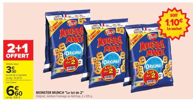 MONSTER MUNCH "Le lot de 2"