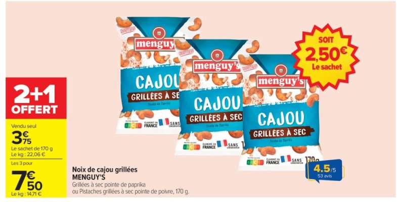 Noix de Cajou Grillées MENGUY'S