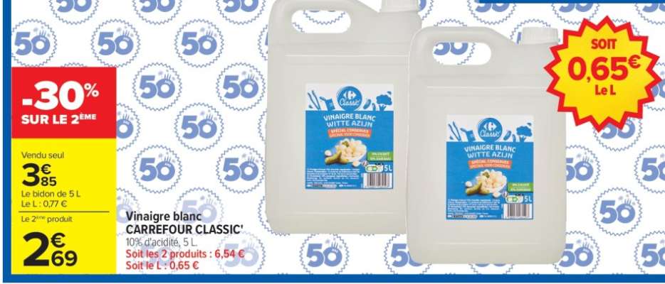 Vinaigre blanc CARREFOUR CLASSIC'