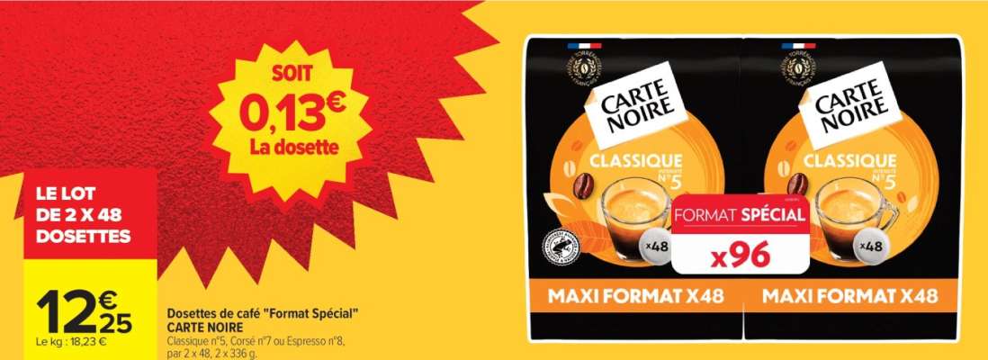 CARTE NOIRE Dosettes de café "Format Spécial"