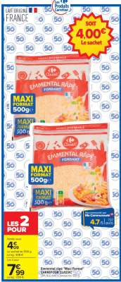 Emmental Râpé Maxi Format 500g