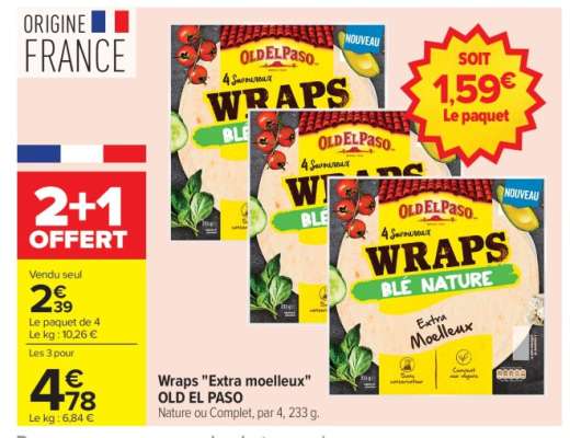 WRAPS EXTRA MOELLEUX “OLD EL PASO”