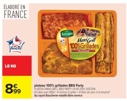 plateau 100% grillades BBQ Party