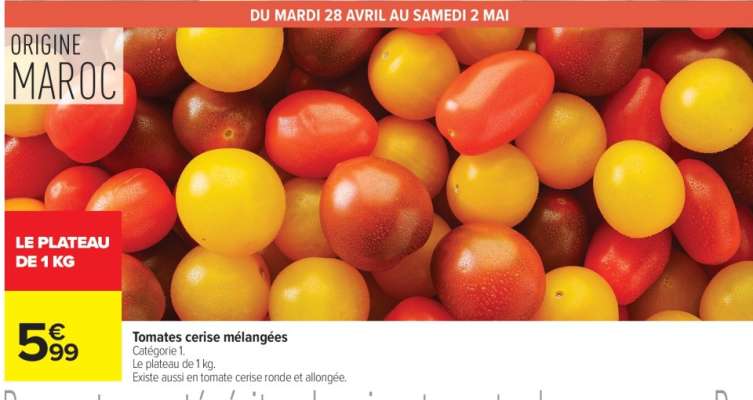 Tomates cerise mélangées