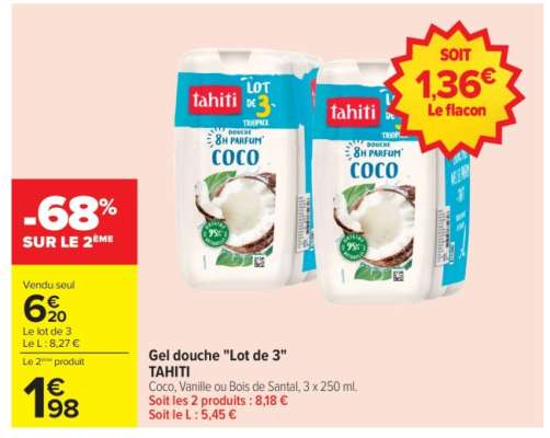 Gel douche "Lot de 3" TAHITI