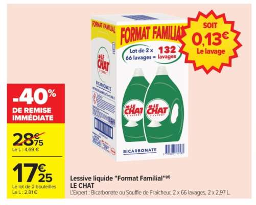 Lessive liquide "Format familial" LE CHAT