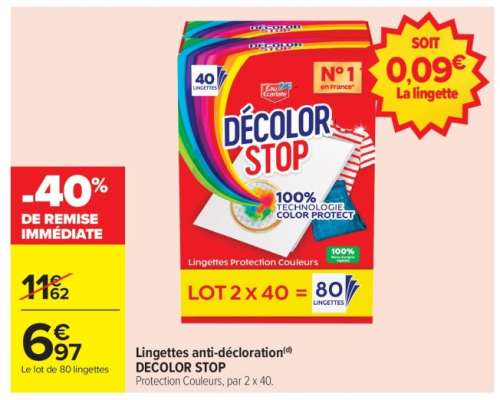 LINGETTES ANTI-DÉCOLORATION 'DÉCOLOR STOP'