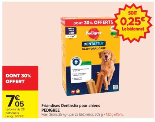 Friandises Dentastix pour chiens PEDIGREE