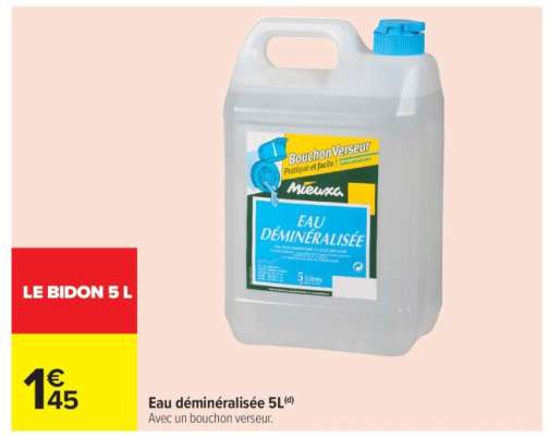 Eau déminéralisée 5L