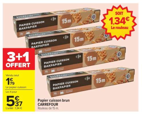Papier cuisson brun CARREFOUR