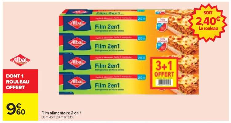 Film alimentaire 2 en 1