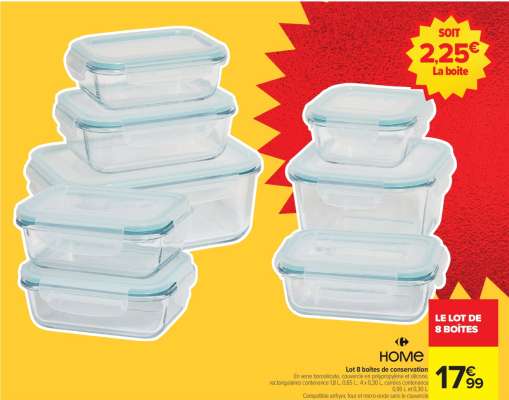 Lot 8 boîtes de conservation