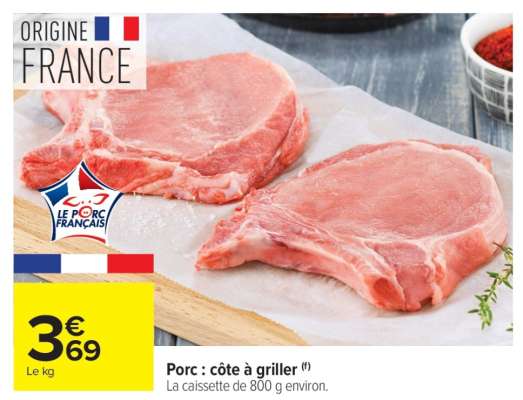 Porc Cote à Griller