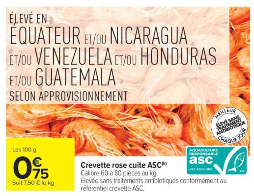 Crevette rose cuite ASC