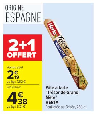 Pâte à tarte "Trésor de Grand Mère" HERTA