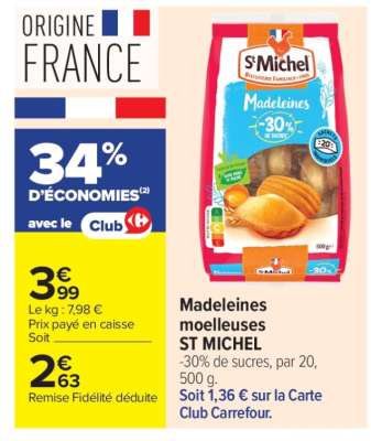 Madeleines Moelleuses St Michel