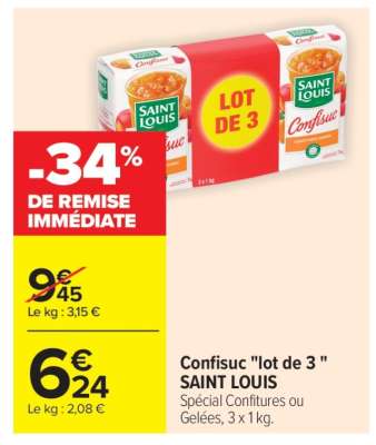 Confisuc "lot de 3" SAINT LOUIS