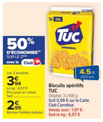 Biscuits apéritifs TUC