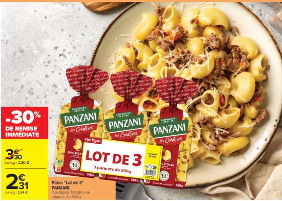 Pâtes «Lot de 3» PANZANI