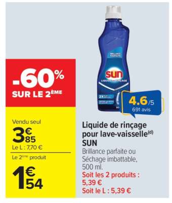 Liquide de rinçage pour lave-vaisselle SUN