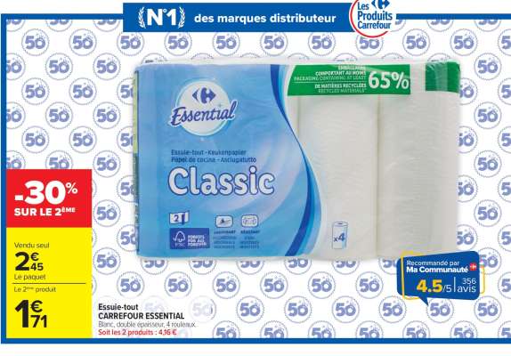 Essuie-tout CARREFOUR ESSENTIAL