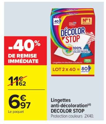 LINGETTES ANTI-DÉCOLORATION 'DÉCOLOR STOP'