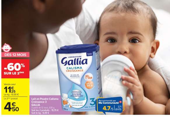 Lait en Poudre Calisma Croissance 3 GALLIA