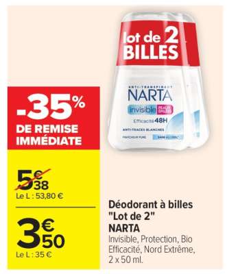Déodorant à billes "Lot de 2" NARTA
