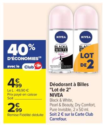 Déodorant à Billes "Lot de 2" NIVEA