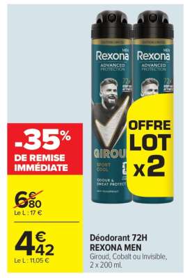 Déodorant 72H REXONA MEN