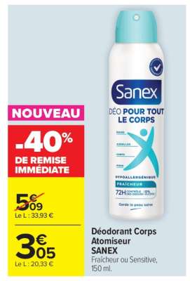 Déodorant Corps Atomiseur SANEX