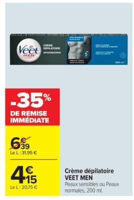 Crème dépilatoire VEET MEN