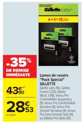 Lames de rasoirs «Pack Spécial» GILLETTE