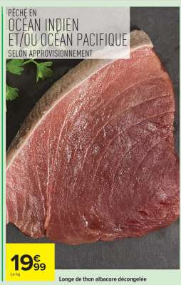 Longe de thon albacore décongelée
