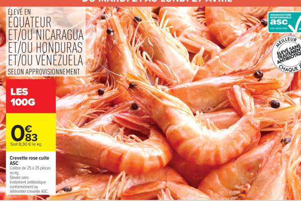 Crevette rose cuite ASC