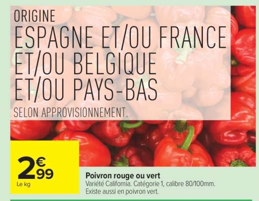 Poivron rouge ou vert