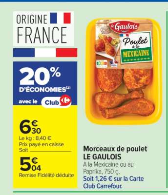 Morceaux de poulet LE GAULOIS