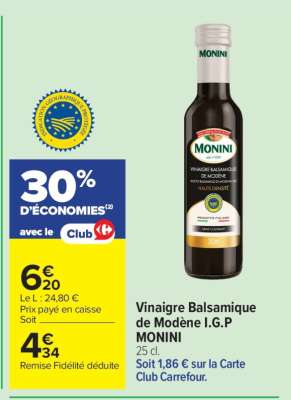 Vinaigre Balsamique de Modène I.G.P MONINI