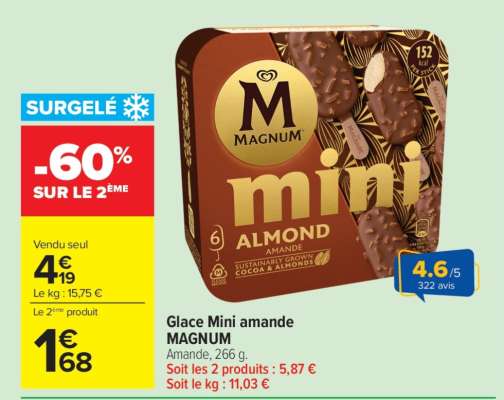 Glace Mini amande MAGNUM