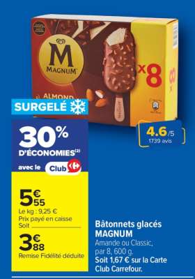 BÂTONNETS GLACÉS MAGNUM