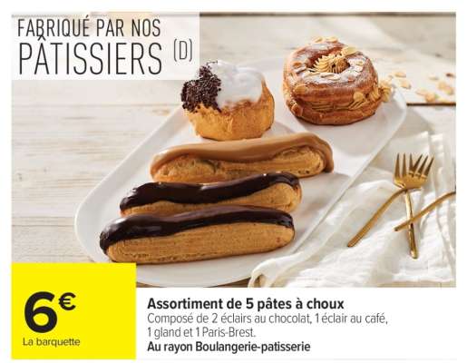 Assortiment de 5 pâtes à choux