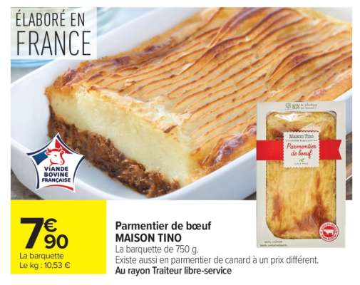 Parmentier de bœuf MAISON TINO