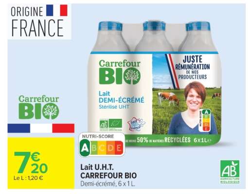 Lait U.H.T. CARREFOUR BIO