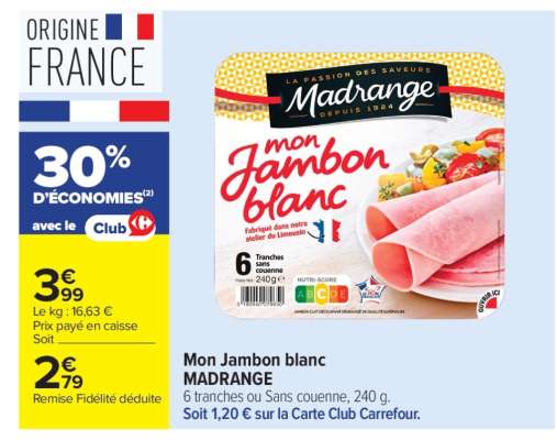 Mon Jambon Blanc Madrange