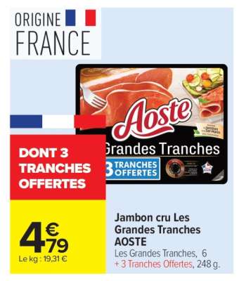 Jambon Cru Les Grandes Tranches Aoste