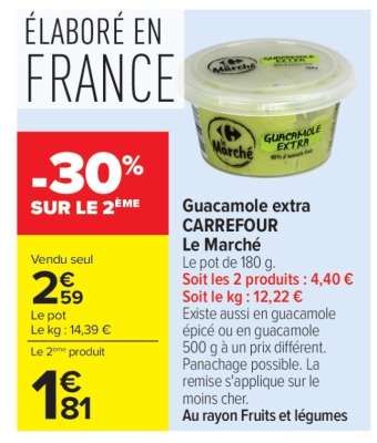 Guacamole extra CARREFOUR Le Marché