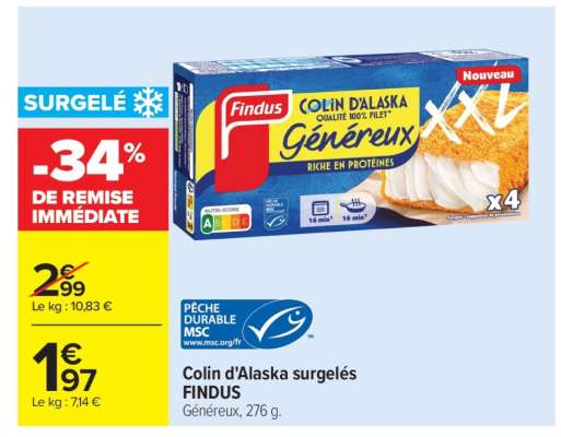 Colin d’Alaska surgelés FINDUS